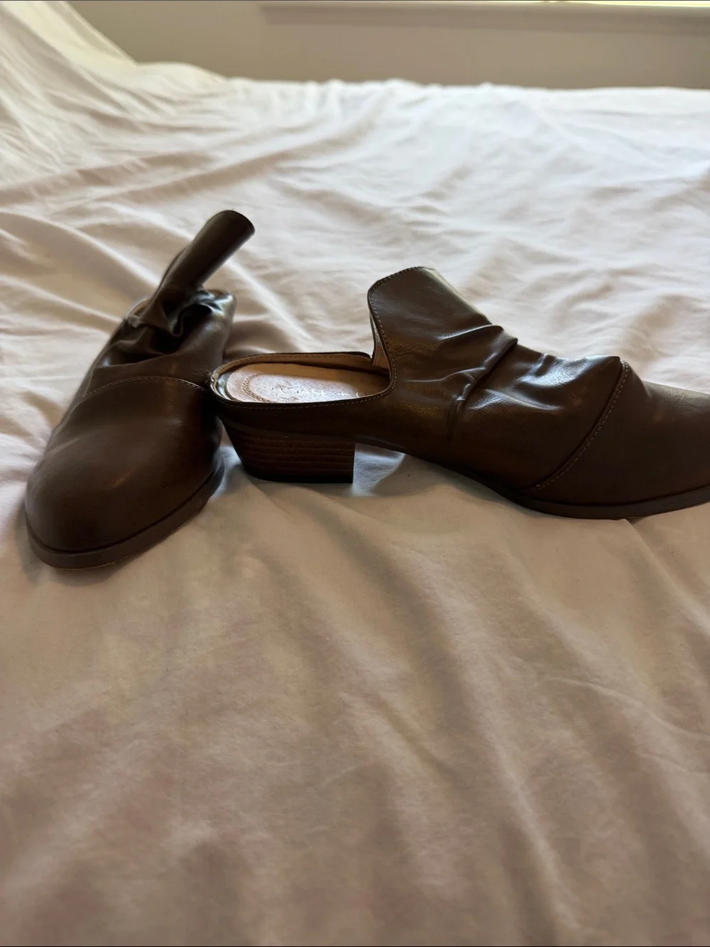 Chase + Chloe Brown  Slip-On Mules